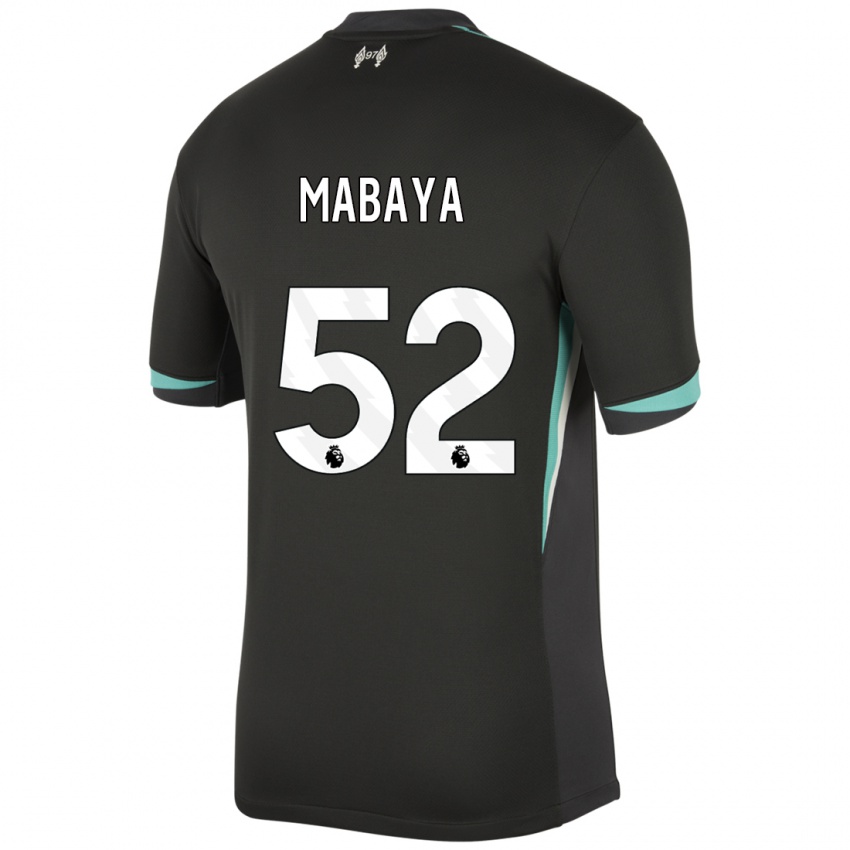 Kinder Isaac Mabaya #52 Schwarz Anthrazitweiß Auswärtstrikot Trikot 2024/25 T-Shirt