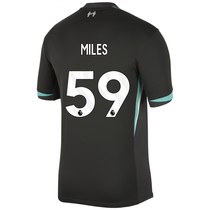 Kinder Terence Miles #59 Schwarz Anthrazitweiß Auswärtstrikot Trikot 2024/25 T-Shirt