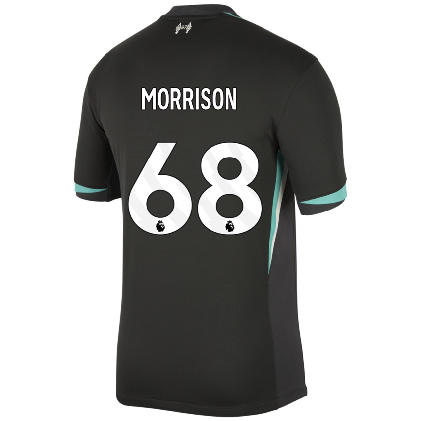 Kinder Kieran Morrison #68 Schwarz Anthrazitweiß Auswärtstrikot Trikot 2024/25 T-Shirt