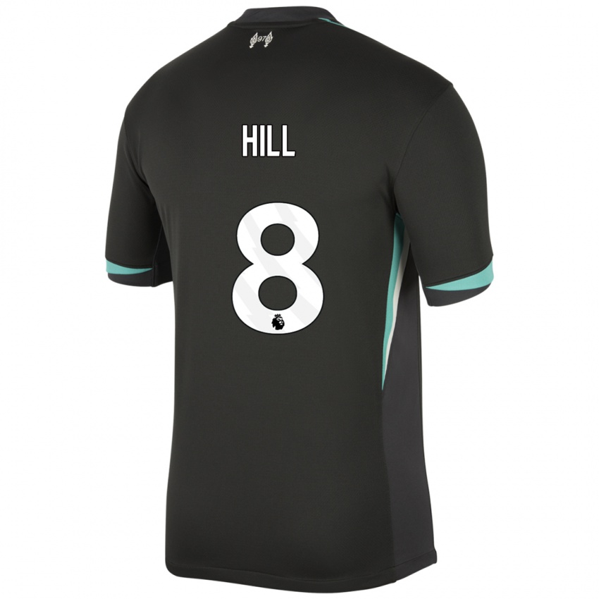 Kinder Tom Hill #8 Schwarz Anthrazitweiß Auswärtstrikot Trikot 2024/25 T-Shirt