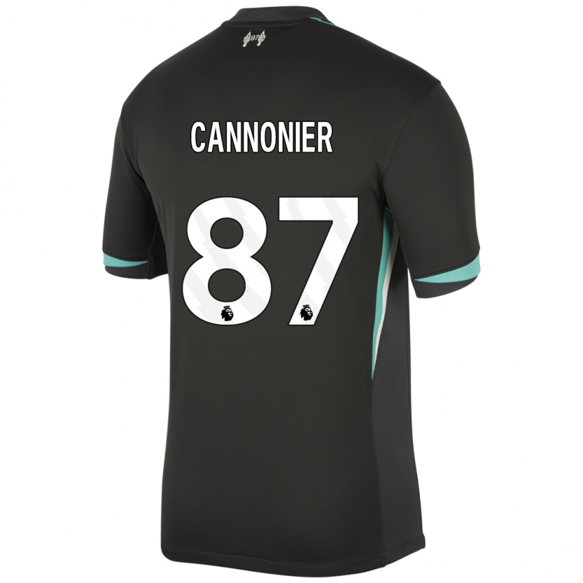 Kinder Oakley Cannonier #87 Schwarz Anthrazitweiß Auswärtstrikot Trikot 2024/25 T-Shirt