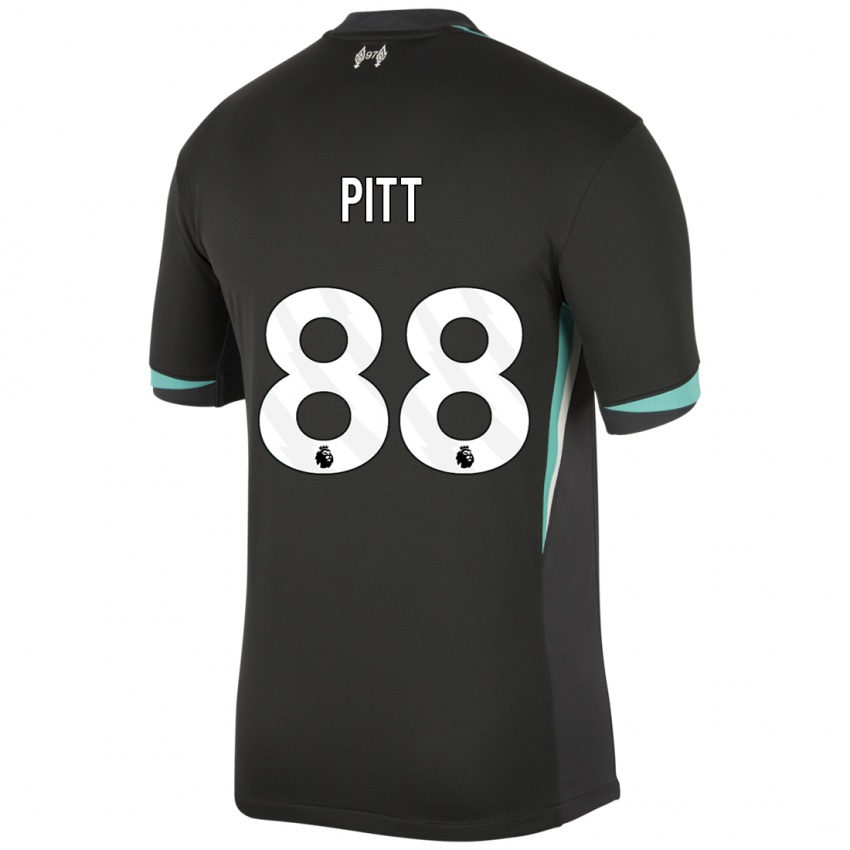 Kinder Lucas Pitt #88 Schwarz Anthrazitweiß Auswärtstrikot Trikot 2024/25 T-Shirt