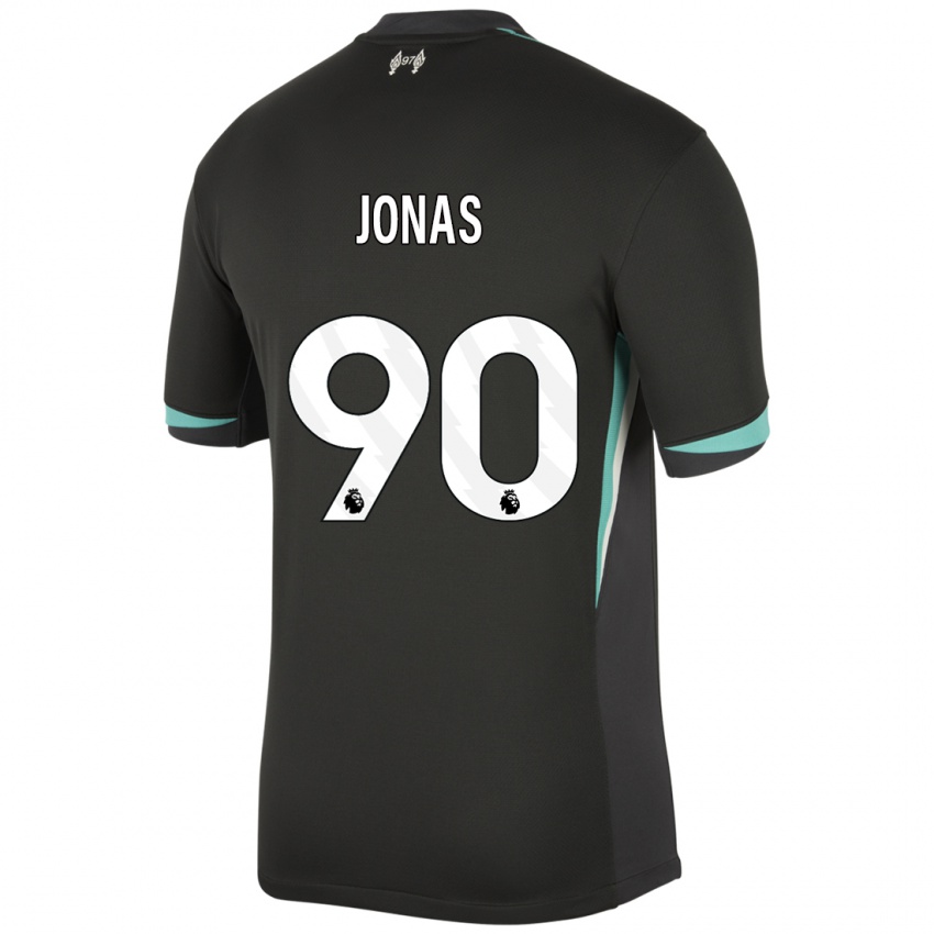 Kinder Lee Jonas #90 Schwarz Anthrazitweiß Auswärtstrikot Trikot 2024/25 T-Shirt