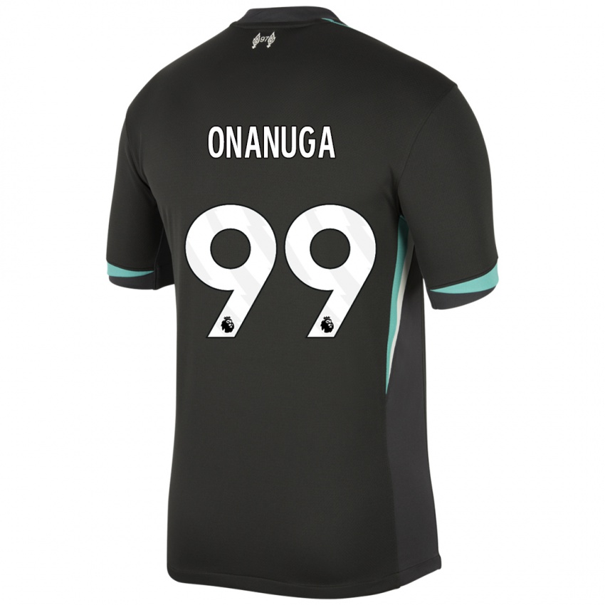 Kinder Fola Onanuga #99 Schwarz Anthrazitweiß Auswärtstrikot Trikot 2024/25 T-Shirt