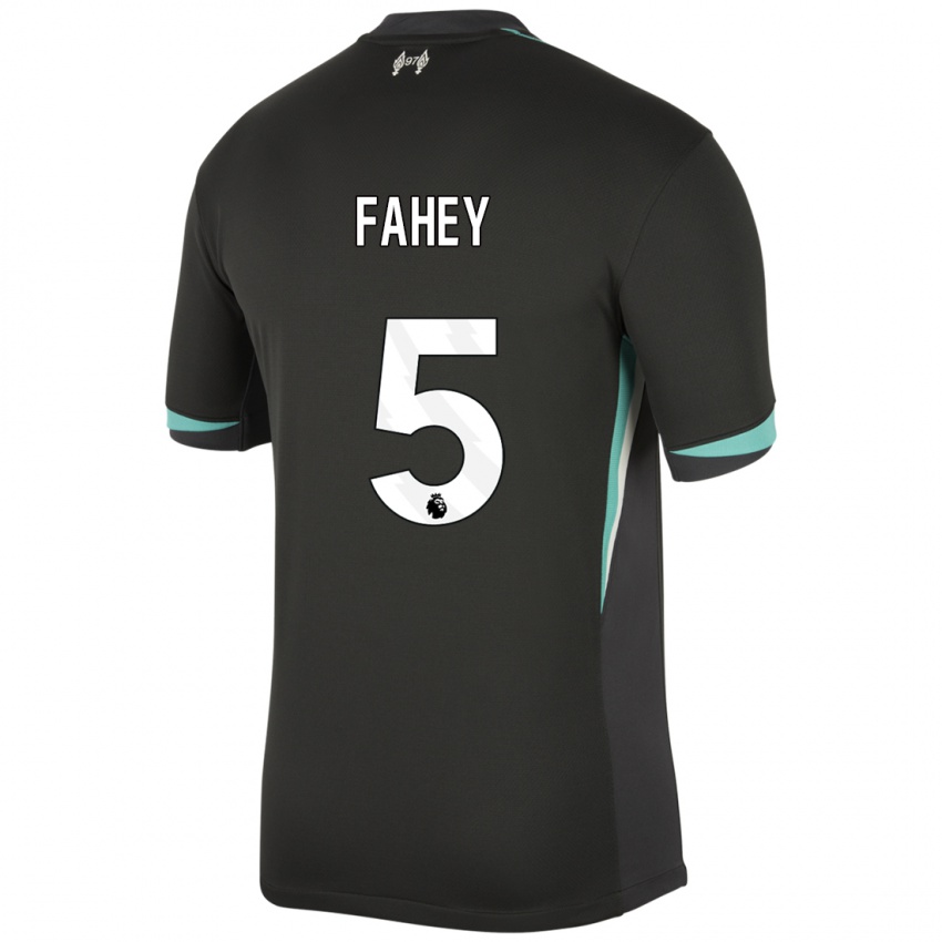 Kinder Niamh Fahey #5 Schwarz Anthrazitweiß Auswärtstrikot Trikot 2024/25 T-Shirt