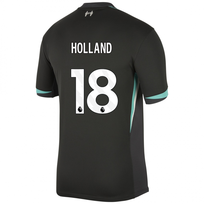 Kinder Ceri Holland #18 Schwarz Anthrazitweiß Auswärtstrikot Trikot 2024/25 T-Shirt