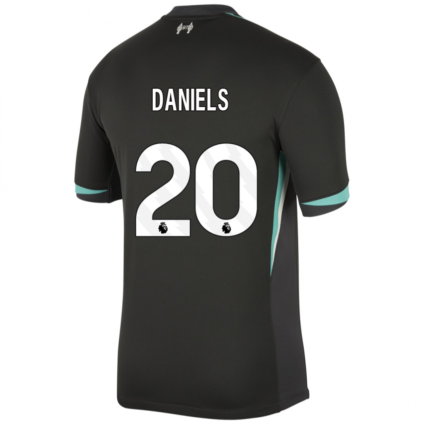 Kinder Yana Daniels #20 Schwarz Anthrazitweiß Auswärtstrikot Trikot 2024/25 T-Shirt