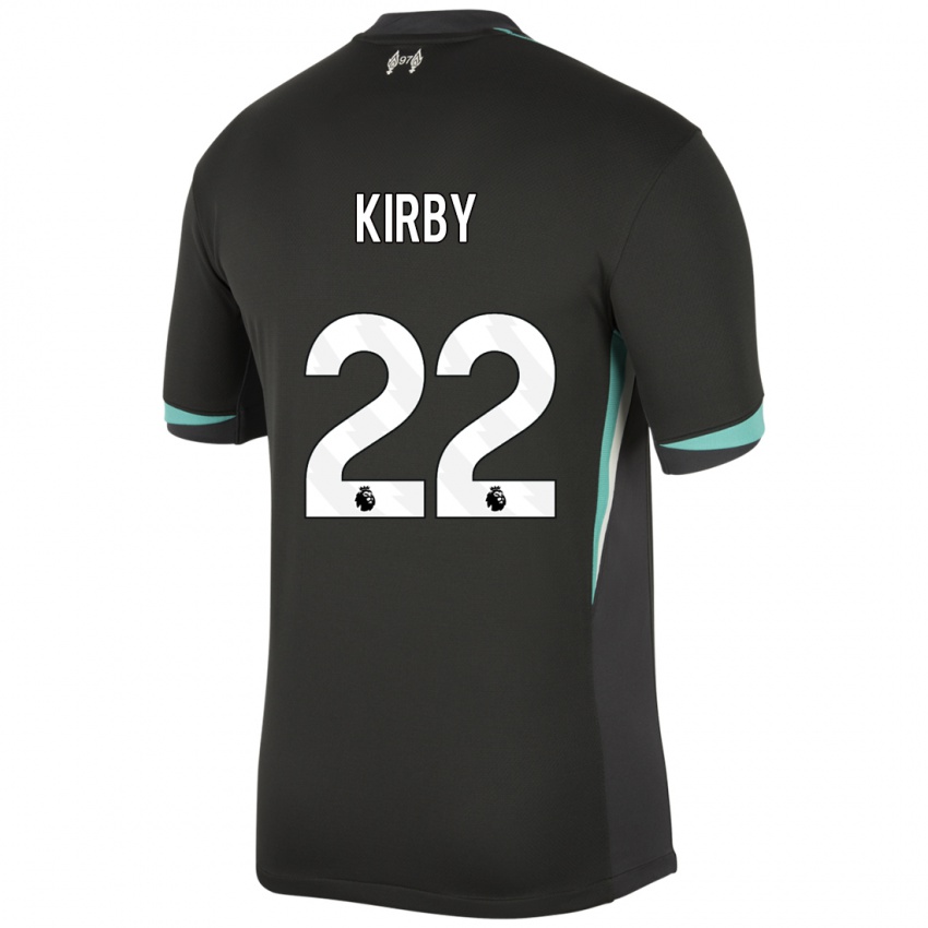 Kinder Faye Kirby #22 Schwarz Anthrazitweiß Auswärtstrikot Trikot 2024/25 T-Shirt