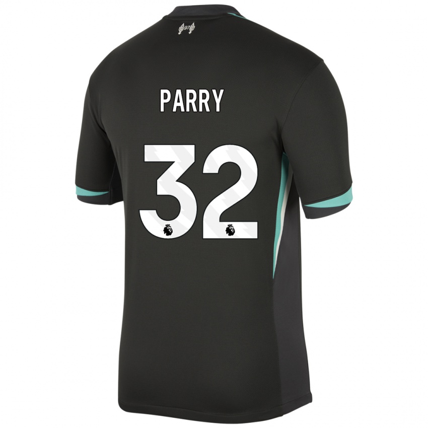 Kinder Lucy Parry #32 Schwarz Anthrazitweiß Auswärtstrikot Trikot 2024/25 T-Shirt