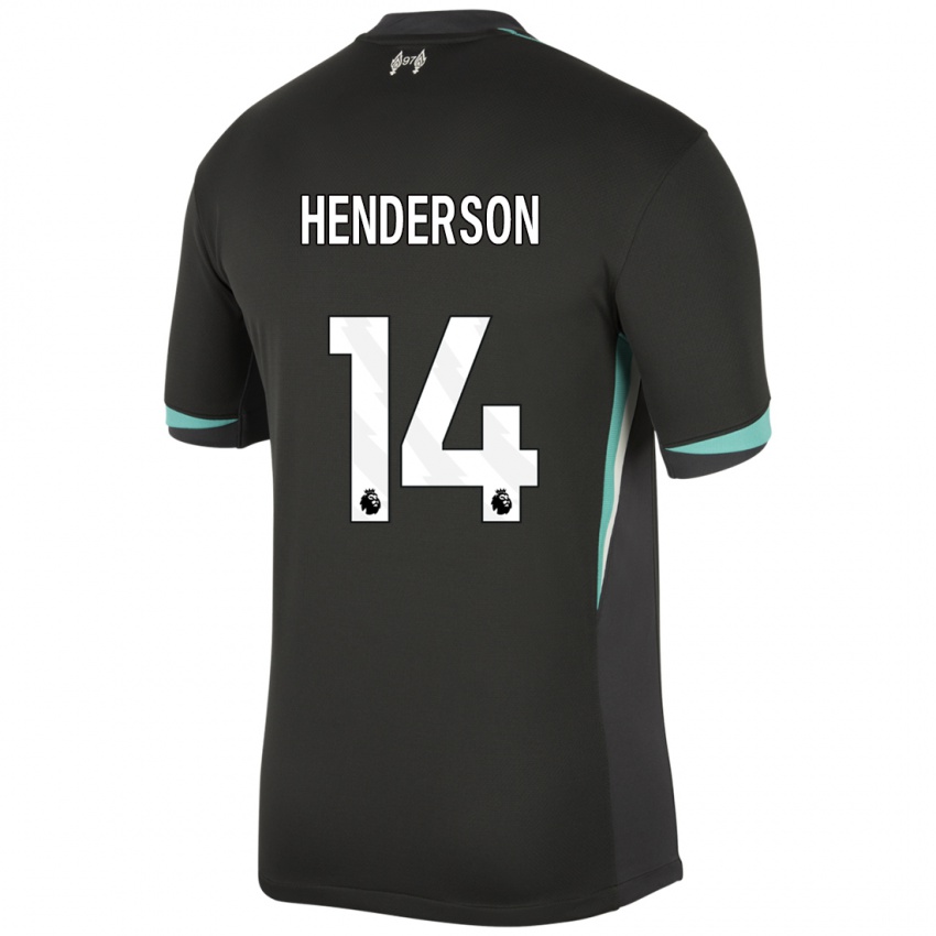 Kinder Henderson #14 Schwarz Anthrazitweiß Auswärtstrikot Trikot 2024/25 T-Shirt