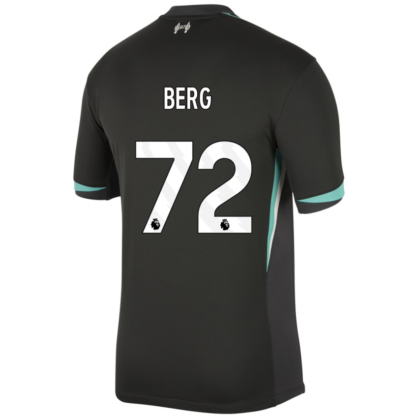 Kinder Sepp Van Den Berg #72 Schwarz Anthrazitweiß Auswärtstrikot Trikot 2024/25 T-Shirt