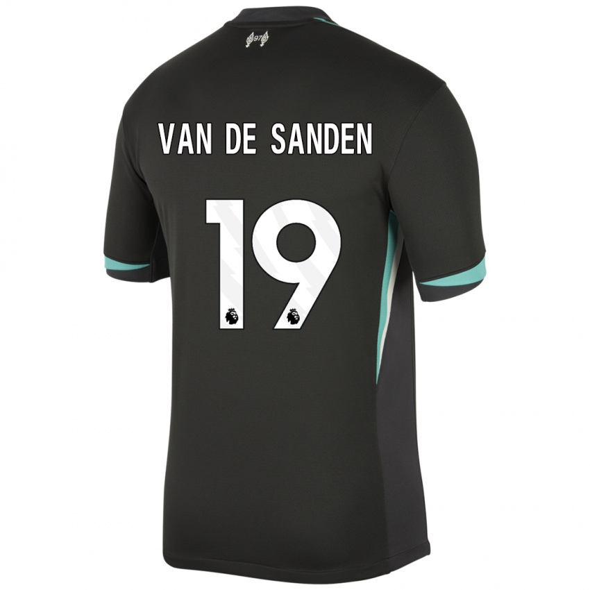 Kinder Shanice Van De Sanden #19 Schwarz Anthrazitweiß Auswärtstrikot Trikot 2024/25 T-Shirt