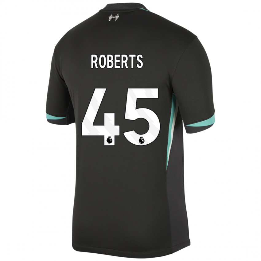 Kinder Iwan Roberts #45 Schwarz Anthrazitweiß Auswärtstrikot Trikot 2024/25 T-Shirt