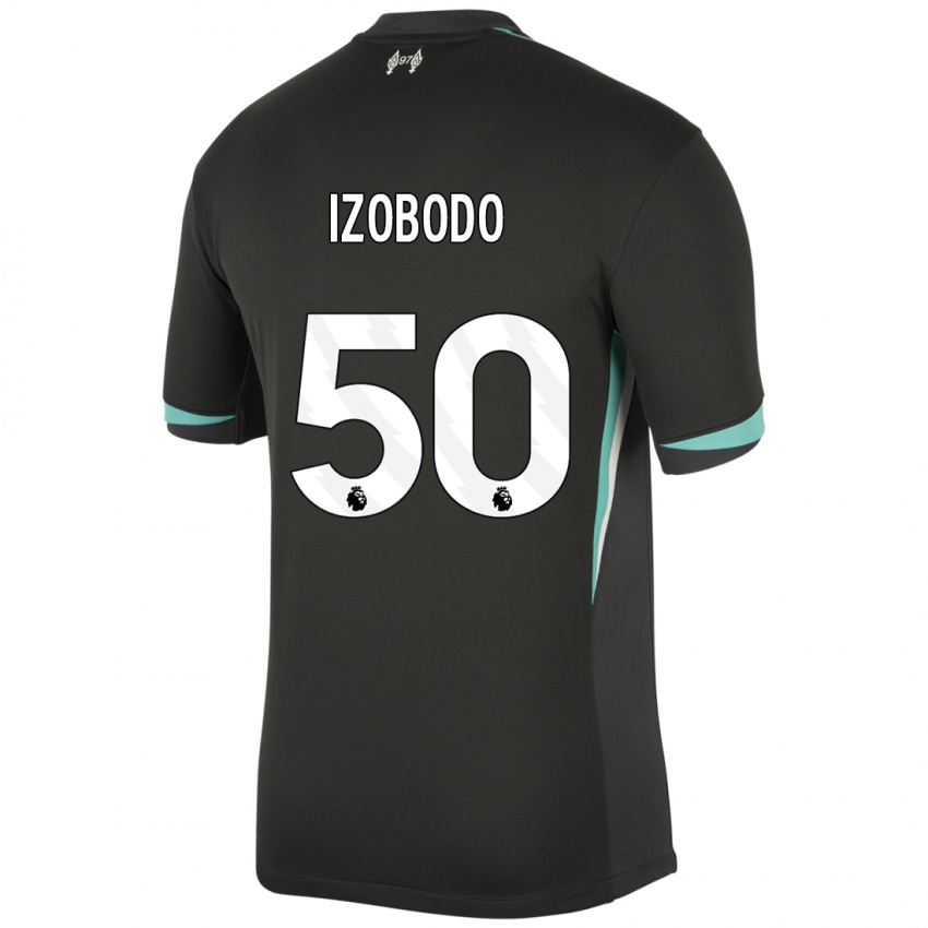 Kinder Elijah Izobodo John #50 Schwarz Anthrazitweiß Auswärtstrikot Trikot 2024/25 T-Shirt