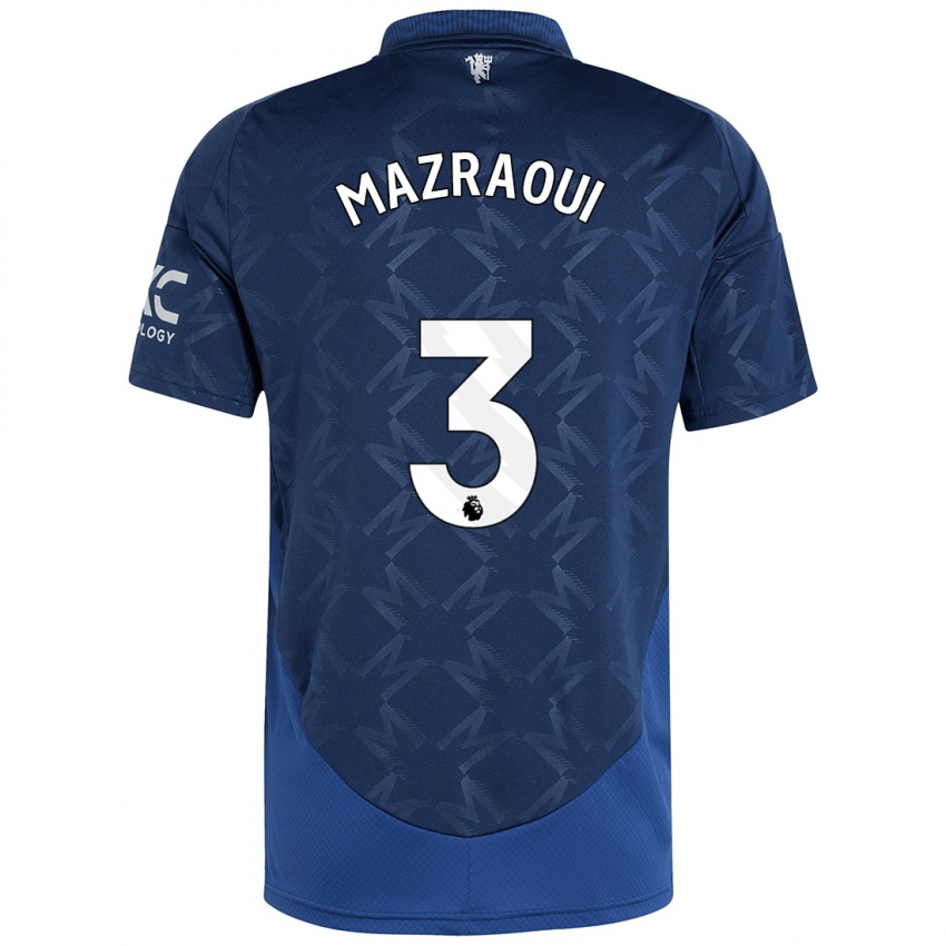 Kinder Noussair Mazraoui #3 Indigo Auswärtstrikot Trikot 2024/25 T-Shirt