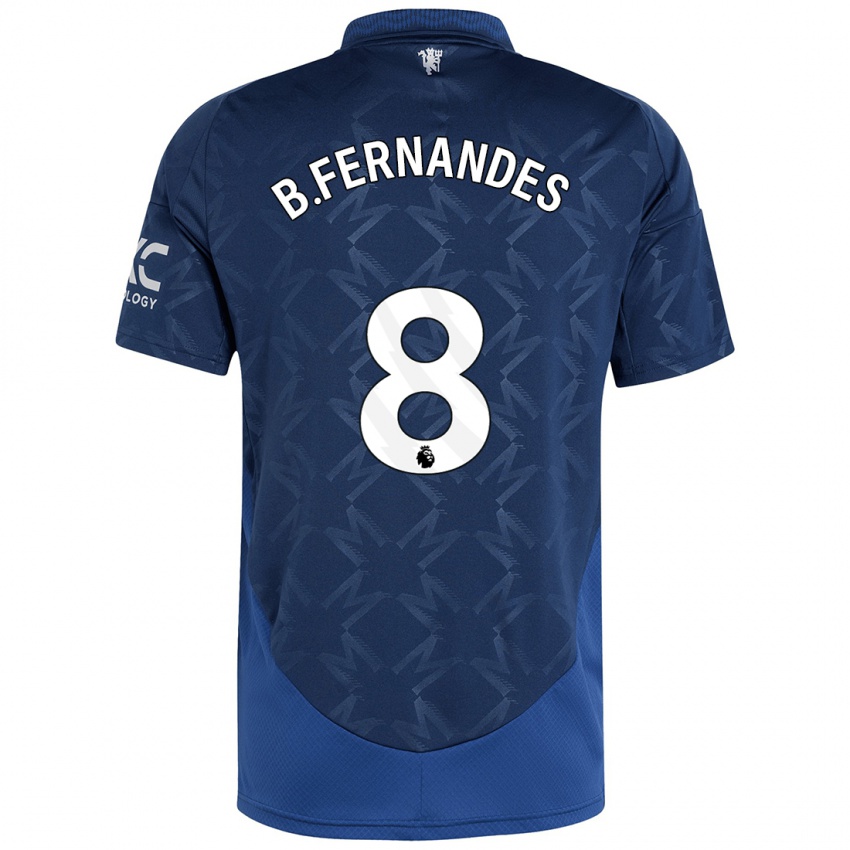 Kinder Bruno Fernandes #8 Indigo Auswärtstrikot Trikot 2024/25 T-Shirt