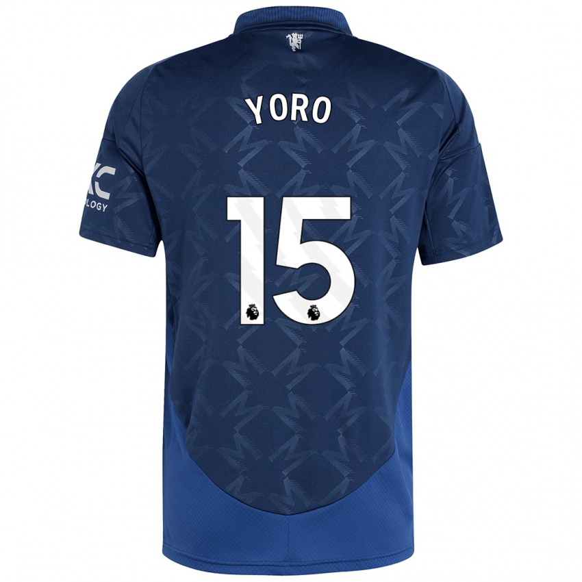 Kinder Leny Yoro #15 Indigo Auswärtstrikot Trikot 2024/25 T-Shirt