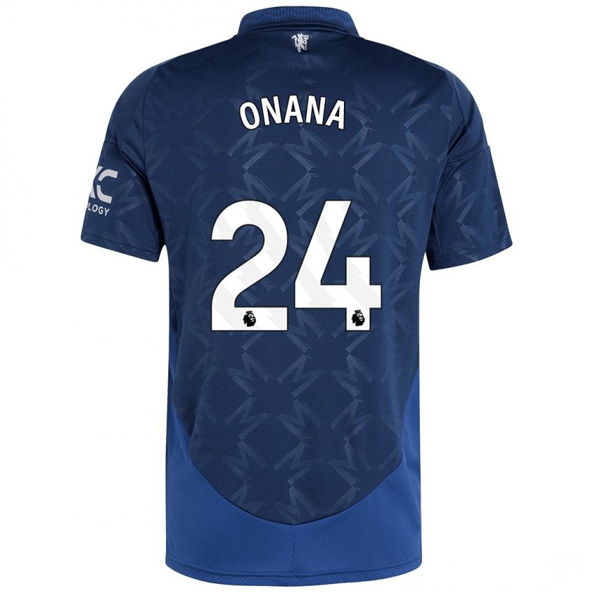 Kinder Andre Onana #24 Indigo Auswärtstrikot Trikot 2024/25 T-Shirt