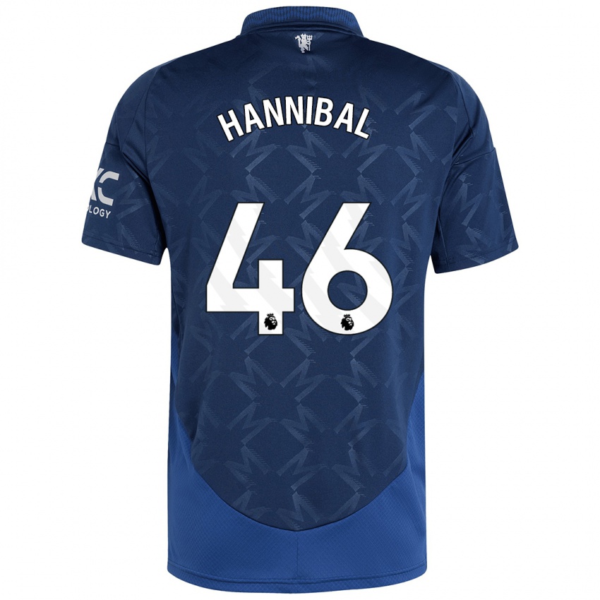 Kinder Hannibal Mejbri #46 Indigo Auswärtstrikot Trikot 2024/25 T-Shirt