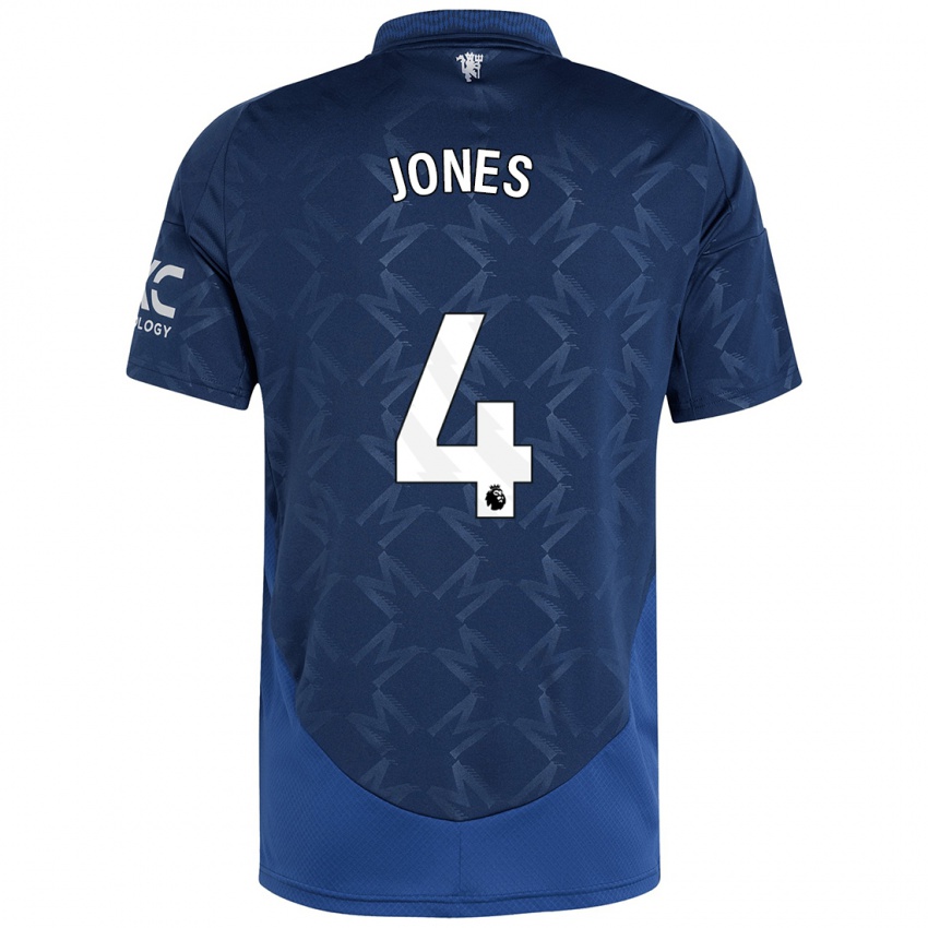 Kinder Phil Jones #4 Indigo Auswärtstrikot Trikot 2024/25 T-Shirt