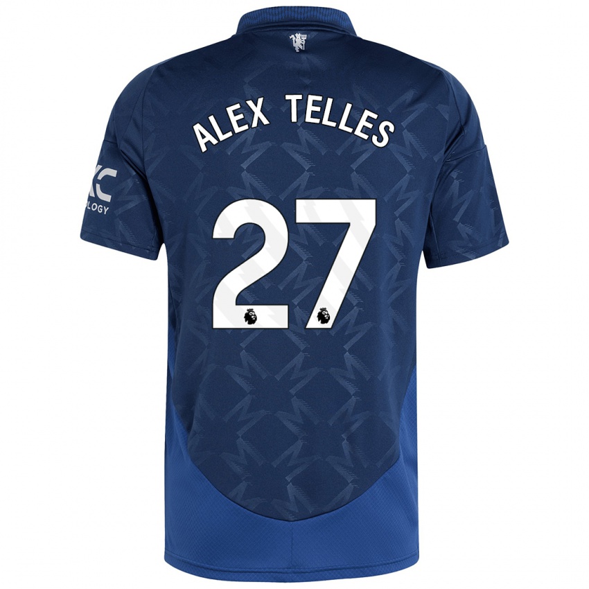 Kinder Alex Nicolao Telles #27 Indigo Auswärtstrikot Trikot 2024/25 T-Shirt