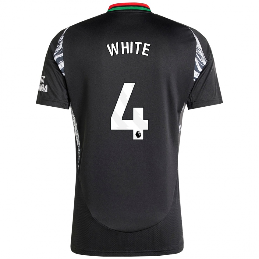 Kinder Ben White #4 Schwarz Auswärtstrikot Trikot 2024/25 T-Shirt