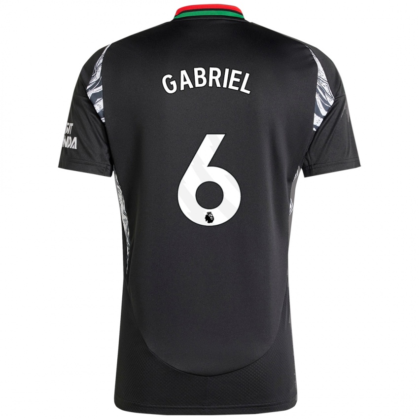 Kinder Gabriel Magalhaes #6 Schwarz Auswärtstrikot Trikot 2024/25 T-Shirt