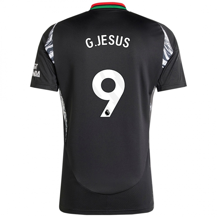 Kinder Gabriel Jesus #9 Schwarz Auswärtstrikot Trikot 2024/25 T-Shirt