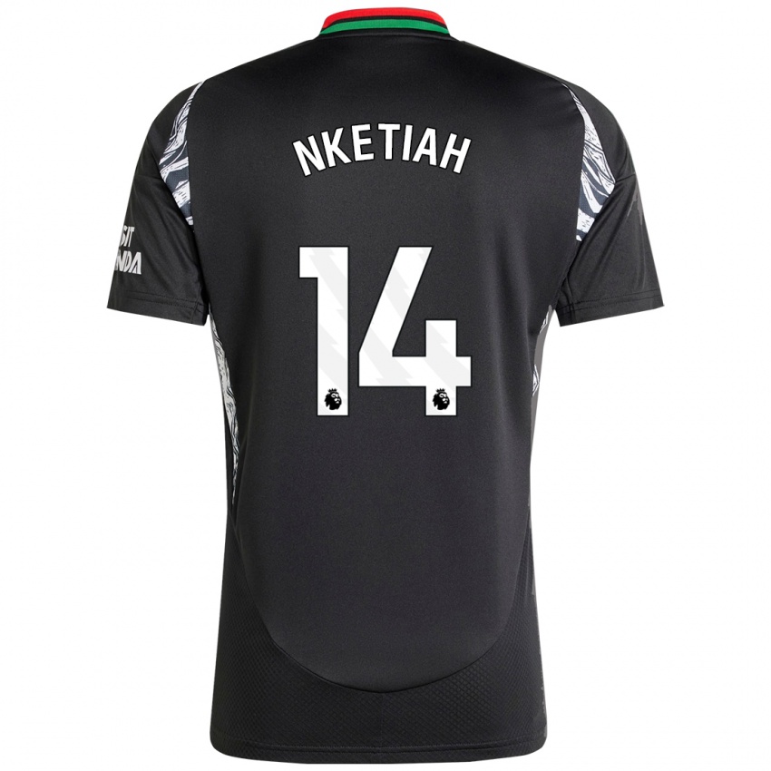 Kinder Eddie Nketiah #14 Schwarz Auswärtstrikot Trikot 2024/25 T-Shirt