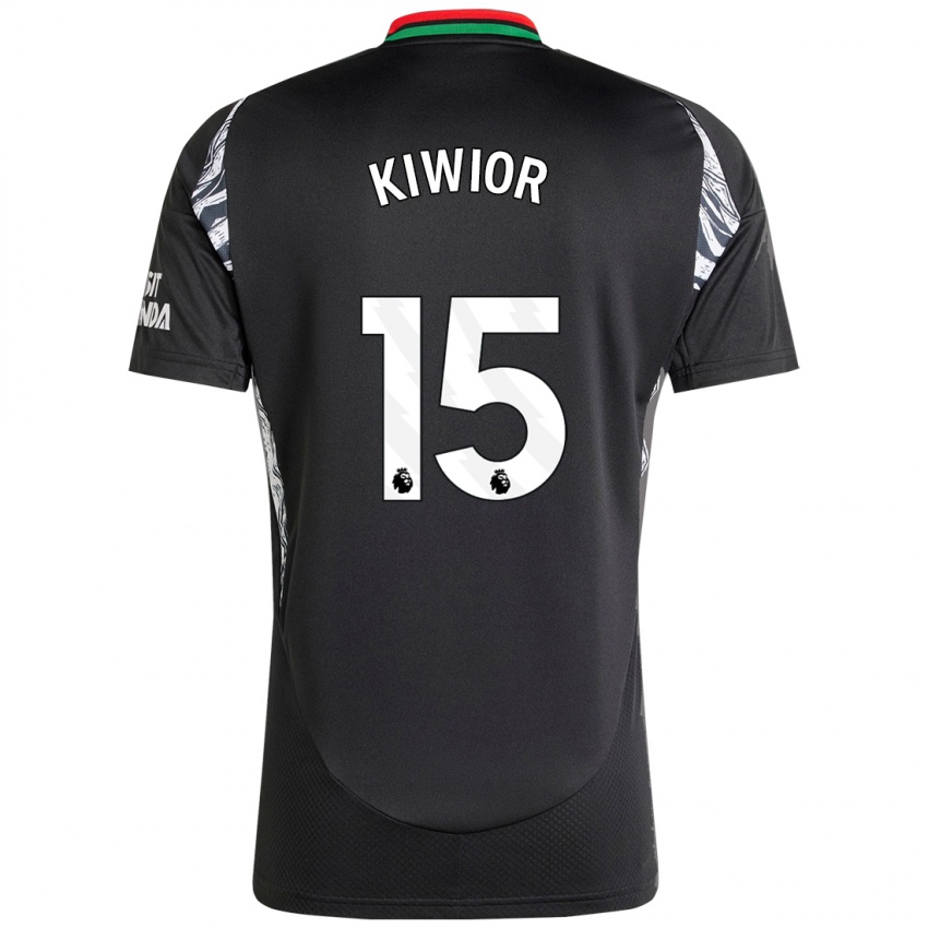 Kinder Jakub Kiwior #15 Schwarz Auswärtstrikot Trikot 2024/25 T-Shirt