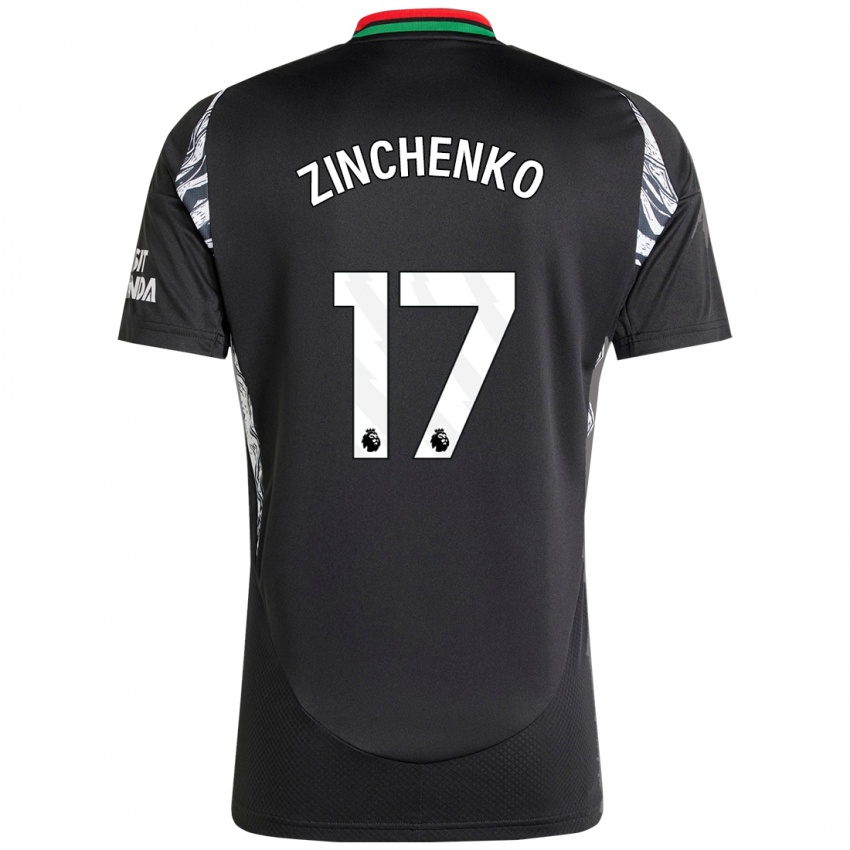 Kinder Oleksandr Zinchenko #17 Schwarz Auswärtstrikot Trikot 2024/25 T-Shirt