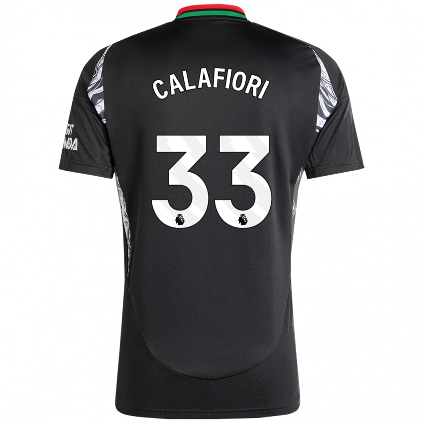 Kinder Riccardo Calafiori #33 Schwarz Auswärtstrikot Trikot 2024/25 T-Shirt