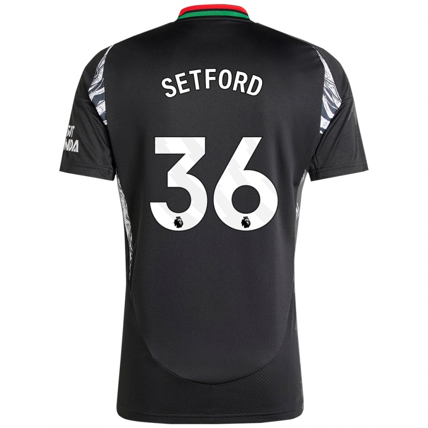 Kinder Tommy Setford #36 Schwarz Auswärtstrikot Trikot 2024/25 T-Shirt