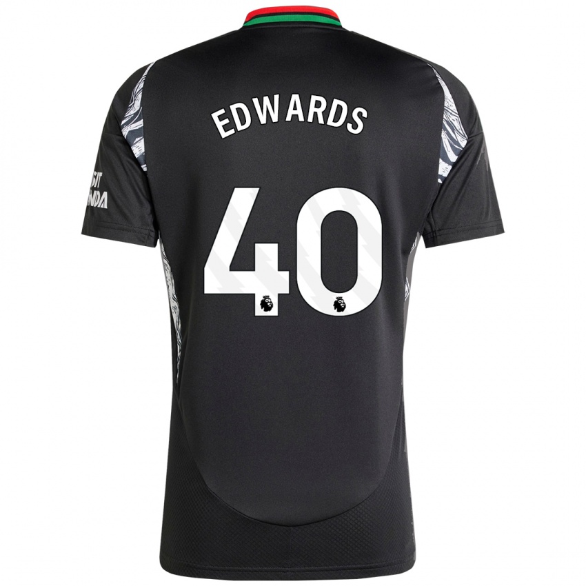 Kinder Khayon Edwards #40 Schwarz Auswärtstrikot Trikot 2024/25 T-Shirt