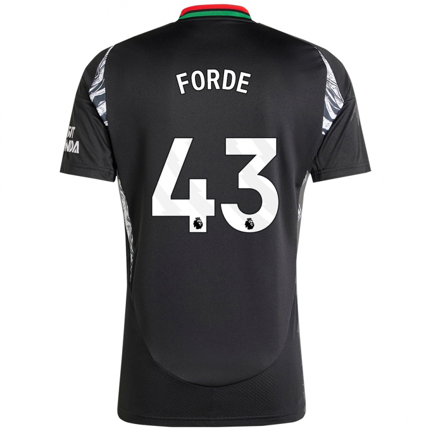 Kinder Romari Forde #43 Schwarz Auswärtstrikot Trikot 2024/25 T-Shirt