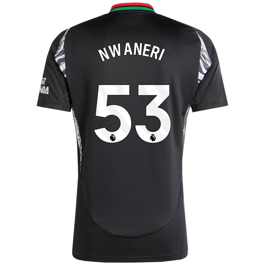 Kinder Ethan Nwaneri #53 Schwarz Auswärtstrikot Trikot 2024/25 T-Shirt