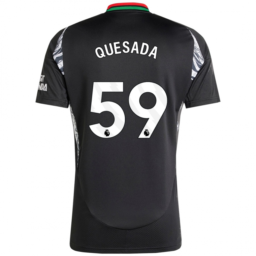 Kinder Elián Quesada #59 Schwarz Auswärtstrikot Trikot 2024/25 T-Shirt