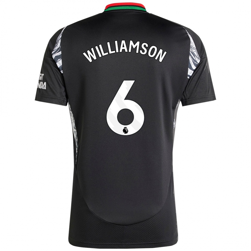 Kinder Leah Williamson #6 Schwarz Auswärtstrikot Trikot 2024/25 T-Shirt