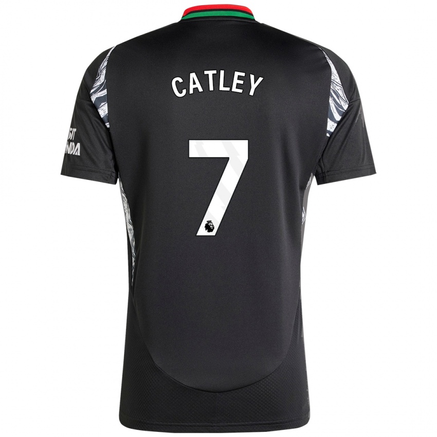 Kinder Stephanie Catley #7 Schwarz Auswärtstrikot Trikot 2024/25 T-Shirt