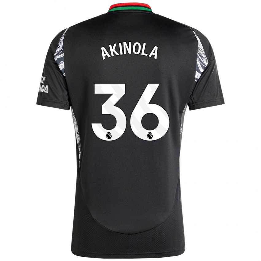 Kinder Tim Akinola #36 Schwarz Auswärtstrikot Trikot 2024/25 T-Shirt