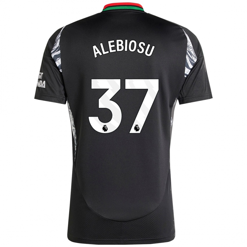 Kinder Ryan Alebiosu #37 Schwarz Auswärtstrikot Trikot 2024/25 T-Shirt