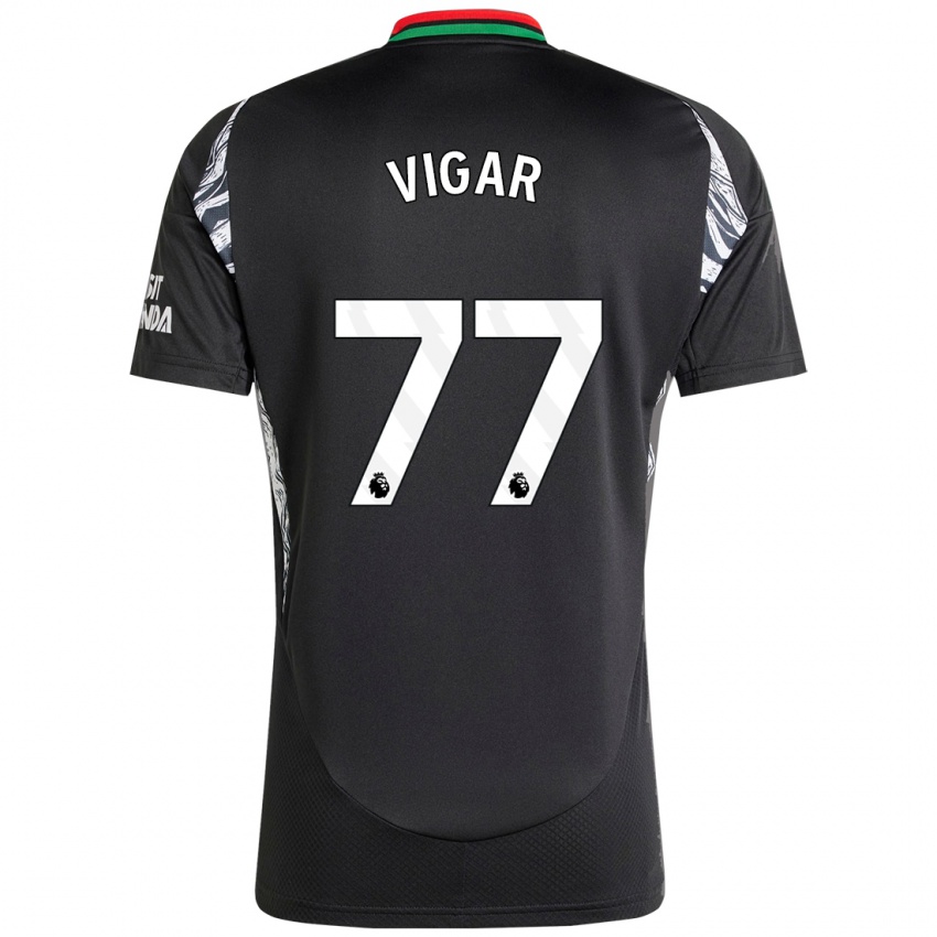 Kinder Billy Vigar #77 Schwarz Auswärtstrikot Trikot 2024/25 T-Shirt