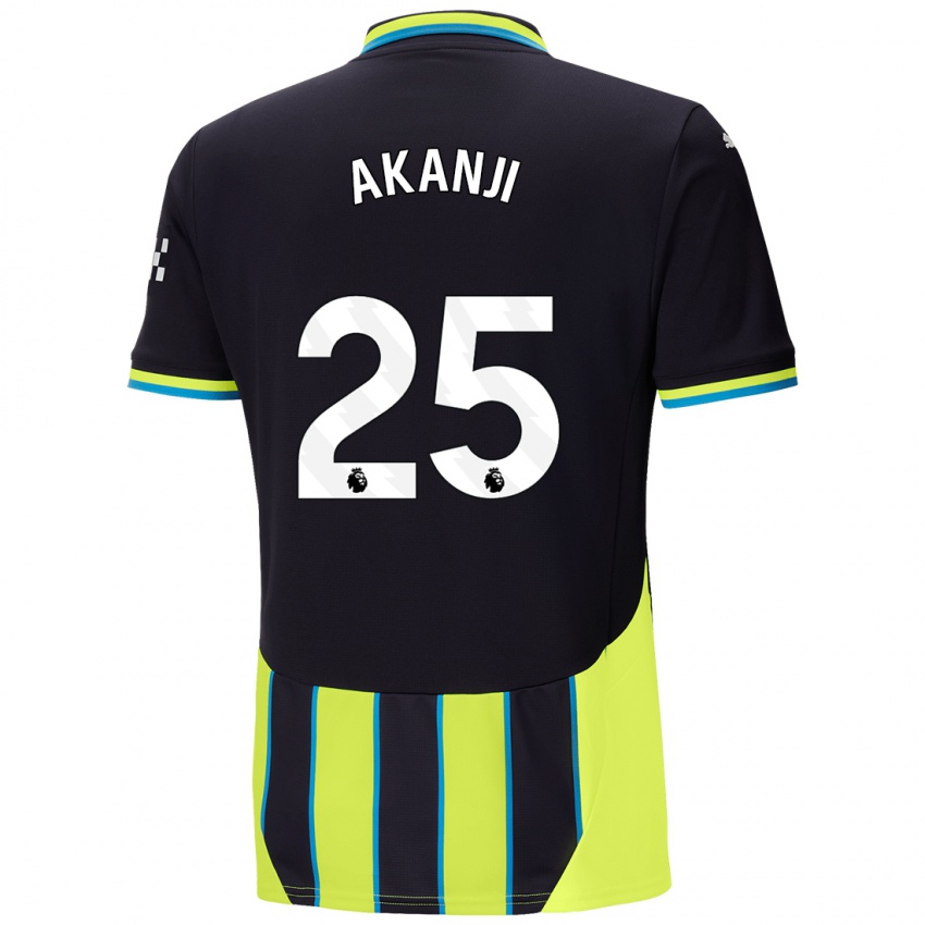 Kinder Manuel Akanji #25 Blaugelb Auswärtstrikot Trikot 2024/25 T-Shirt