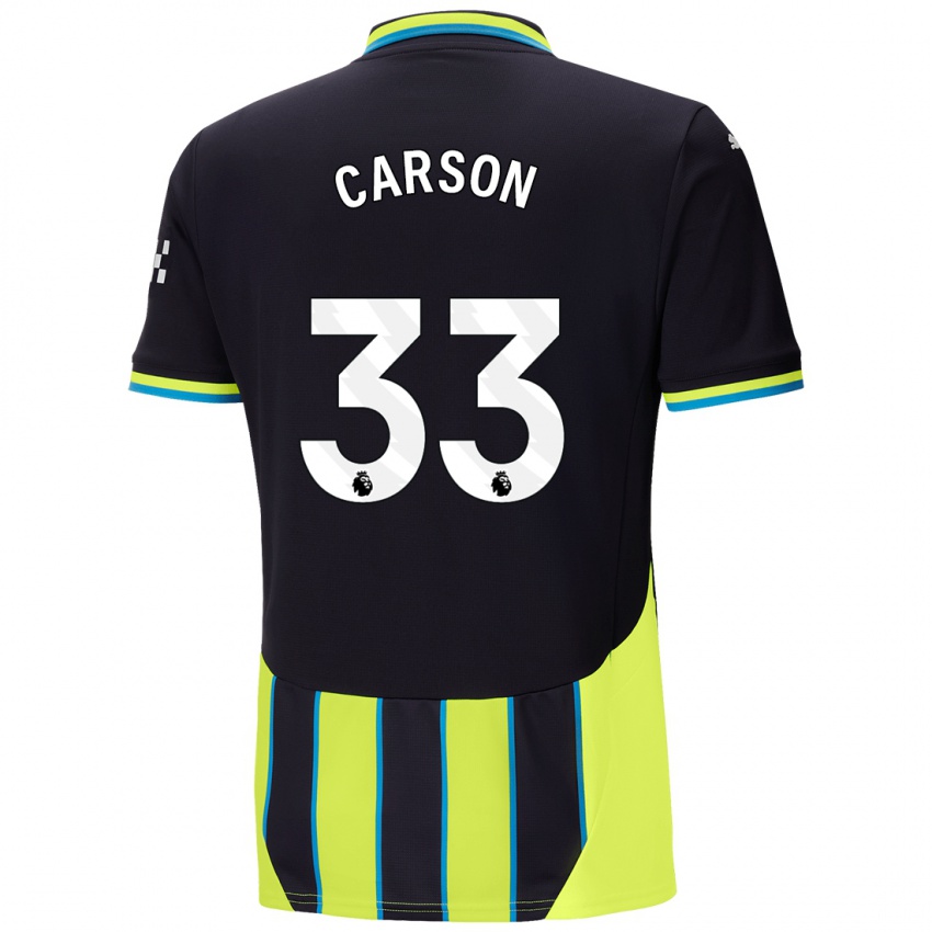 Kinder Scott Carson #33 Blaugelb Auswärtstrikot Trikot 2024/25 T-Shirt