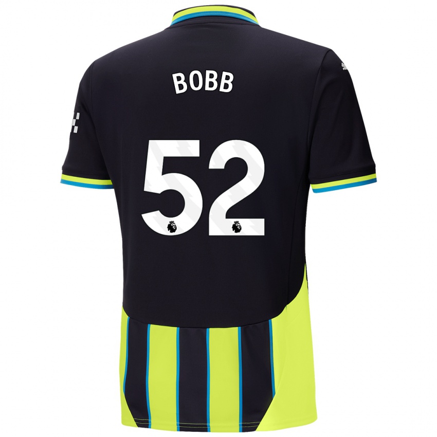 Kinder Oscar Bobb #52 Blaugelb Auswärtstrikot Trikot 2024/25 T-Shirt