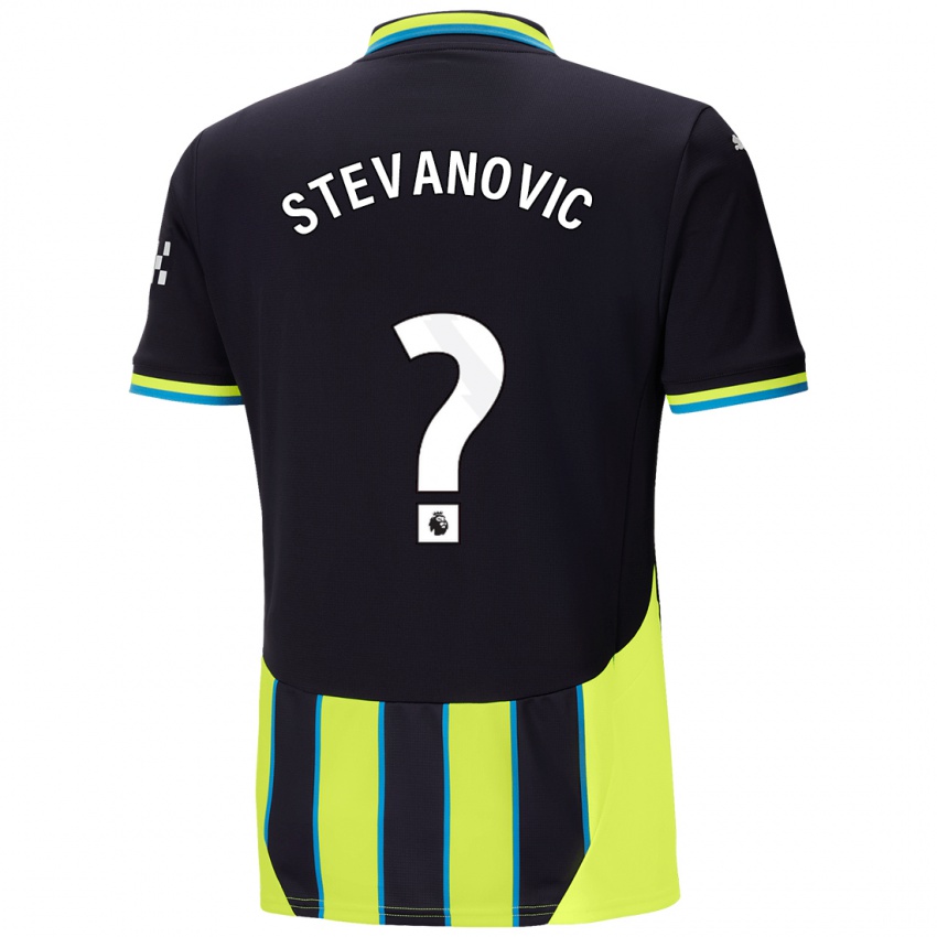 Kinder Filip Stevanovic #0 Blaugelb Auswärtstrikot Trikot 2024/25 T-Shirt