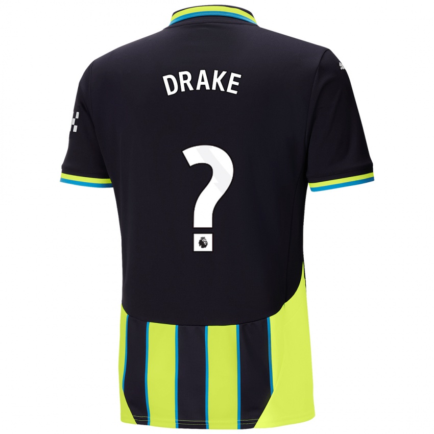 Kinder Leke Drake #0 Blaugelb Auswärtstrikot Trikot 2024/25 T-Shirt