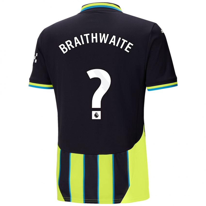 Kinder Kaden Braithwaite #0 Blaugelb Auswärtstrikot Trikot 2024/25 T-Shirt