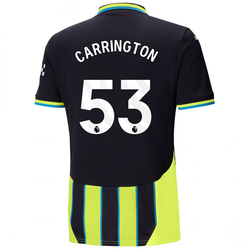 Kinder Ezra Carrington #53 Blaugelb Auswärtstrikot Trikot 2024/25 T-Shirt