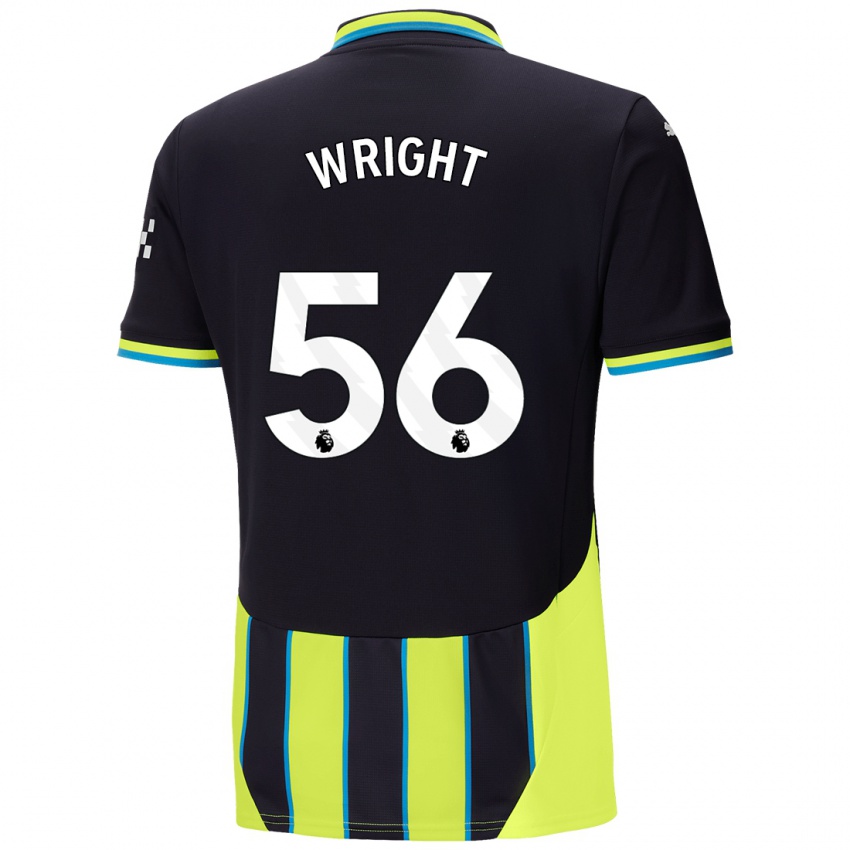 Kinder Jacob Wright #56 Blaugelb Auswärtstrikot Trikot 2024/25 T-Shirt